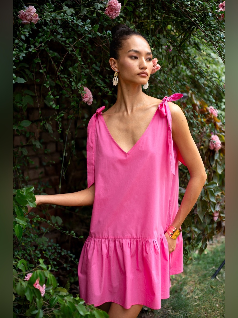 Beyond By Vera Maci Dress, 100% cotton, fuschia pink color, NWT size XS